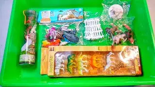 Cow Giraffe Elephant Tiger Panda Rhinoceros Animal Toys, Asmr
