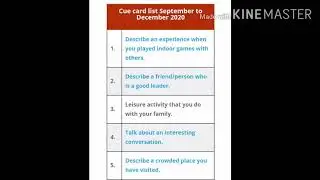 CUE CARDS SEP To DEC 2020#IELTS SPEAkING#SPEAKING TOPICS