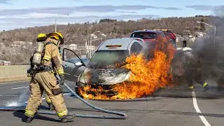 Route 8 NB Car Fire (Shelton, CT) 3/8/23