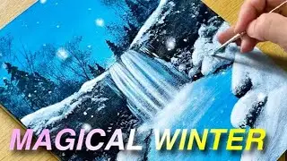 Magical winter ❄⛄ landscape painting 🎨 for beginners /TheArt_studio5 / popular/idea from :Jony art 