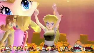 Modded Smash Bros Ultimate - Peachy army vs Bowser + Daisy loses