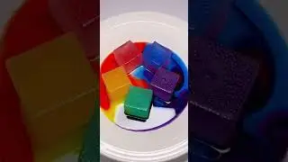 Colored Ice Cubes Melting Art 🎨 Satisfying Time-Lapse #Shorts
