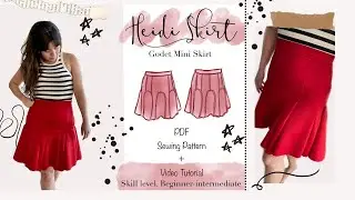 Mini skirt with flared godets| PDF pattern download + sewing tutorial