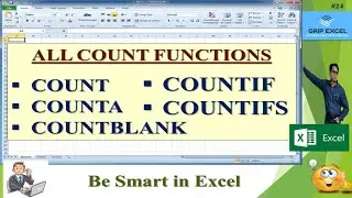 All Count Functions in Excel| Count Counta Countif Countfs Functions| Grip Excel