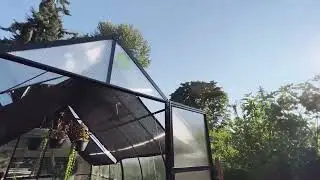 Shade Cloth 10&times;6 inside ClimaPod Virtue 9x14 Greenhouse with Hanger Clips