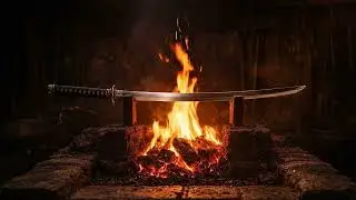 Katana Forge Fireplace – 2 Hours Calm Fire Ambience