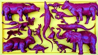 🔴Clean Up Muddy Dinosaur Animals: Mozasaurus, Giganotosaurus, T-rex, Alosaurus, Timetrodon