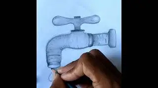 How to draw water tap/step by step pencil drawing