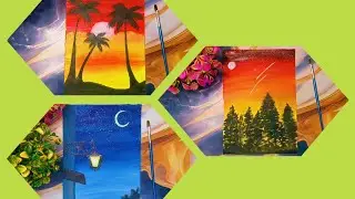 Acrylic colour scenery painting || Beautiful Flag scenery painting 🖼 ✨️ 
