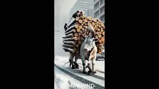 Beautiful story of hardworking cow and monkey #shorts #animals #trendingshorts #ytshorts #viral #ai