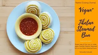 Easy & Fun Way to Make 2-Colored Tingmo| Tibetan Steamed Bun| Asian Steamed Bun》Dairy Free