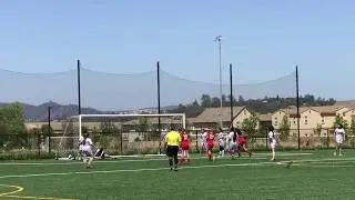 IR Academy 2004 Girls White Keeper Save v Folsom Lake Earthquakes Elite Black Corner Shot