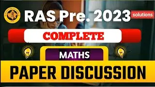 RAS pre paper maths solutions| ras pre 2023 maths answer key| RAS pre 2023 answer  #ras #raspre2023