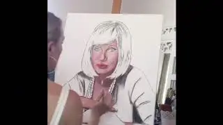 Joanne Colely Art portrait of Barbara McNaught from talkshow Hello Darlink!  during my interview