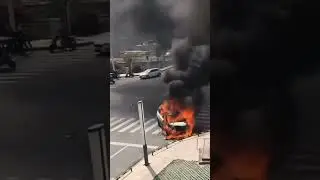 A BYD Song MAX Burns Violently After A Collision At An Intersection! #china #ev #nev #byd #bydsong