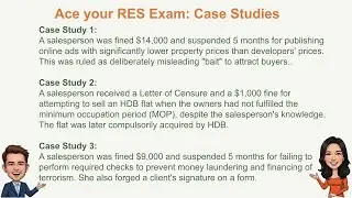 ACE your RES Exam - CEA Case Studies (3): Price Baiting, HDB MOP Flops, Forgery!