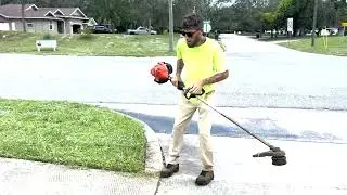 POV Lawn Rescue at a Gas Station | Full Cut, Edge, Whack & Blow