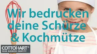 Kindersch&uuml;rze & Kochm&uuml;tze im Set bedrucken lassen! Children apron & chef hat custom printed in set!