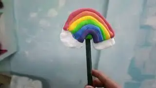 Rainbow pencil topper 