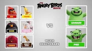 (1/2) Red & Friends Vs. Leonard & His Pig Army: (Final Fight) - With Healthbars