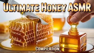 ASMR Giant Honey Dessert Cutting and Eating Satisfying Sounds