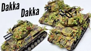 How to Paint a Panzer Tank Wirbelwind - Tips for Painting Flames of War! (1/100, 15mm)