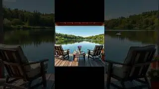 Summer Deck Retreat Overlooking Serene Lake