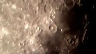Moon via telescope. Mare Nectaris, Teophilus & Cyrillus