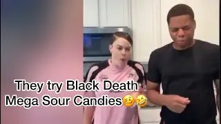 They try Black Death Mega Sour Candies🥴🤣 #shorts #funny #funnyvideo #humor #comedy #viralvideo