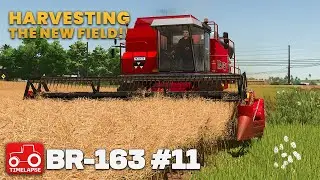 УБОРКА УРОЖАЯ НА НОВОМ ПОЛЕ И ЗАГОТОВКА СЕНА!! BR 163 FS25 Интервальная съёмка Farming Simulator ...