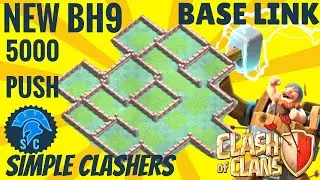 *Bh 9 Base for 5000 push* New Builder Hall 9 Base with link & Replays 2020  #SimpleClashers#coc#bh9