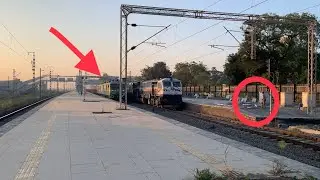 Dangerous overtake - Fastest Diesel Trains overtaking Freight Train At Full Speed