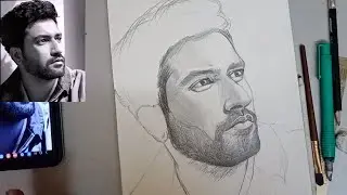 Vicky Kaushal drawing outline tutorial😍 | Part- 1