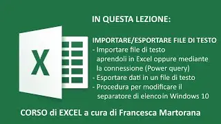 EXCEL tutorial 18 - Power Query: Importare o esportare file di testo (txt o csv)