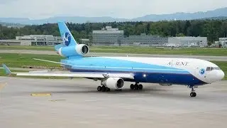 AV Cargo (Avient c/s) start up, taxi and take off runway 16 at ZRH (live ATC)