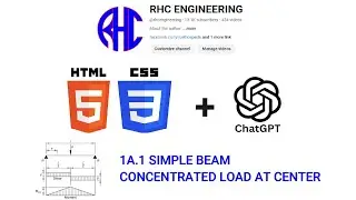 HTML+CSS+ChatGPT: 1A .1 SIMPLE BEAM – CONCENTRATED LOAD AT CENTER