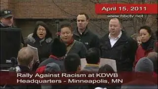 HBCNews -Against Racism Rally at KDWB Headquarters in MInneapolis, MN 4-15-11