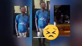 Ghana Police Services Catch Vandal Newwel Gavu Destroying Monument At Airport Roundabout