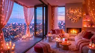 Pink & Romantic City Penthouse 💗 Smooth Jazz & Piano | Luxury Night Ambience