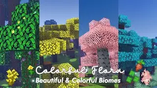 ♡ Colorful Flora Bedrock Edition🌷|| Beautiful Biomes || minecraft pe/be || Review ||