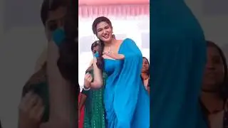 honey rose romance blue saree dance on the stage 💞rasmika very big enjoyment