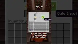 SMELT GOLD ORE! 🔥 Furnace & Ores Burst #4 #Minecraft #Shorts