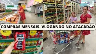 COMPRAS MENSAIS |COMPRA GRANDE | VLOGANDO NO ATACADÃO| MOSTREI TODOS OS VALORES