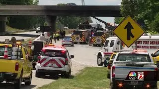 1 seriously injured after tractor-trailer catches fire in Interstate 85 Business crash, troopers say