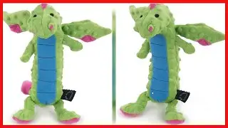 goDog Dragons Squeaker Plush Dog Toy with Chew Guard Technology