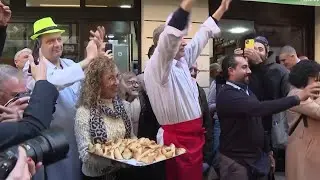 French President Emmanuel Macron goes on walkabout in Beirut