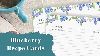 Blueberry Recipe Cards from Rural Girl Studio #ruralgirlstudio #recipe cards