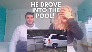 AGP DRIVES INTO SWIMMING POOL?! Couple's reaction