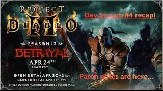 Project Diablo 2 Season 13 - Dev Stream #4 Patch Notes Revealed...