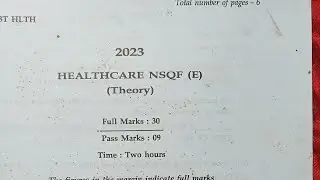 H.S 2nd year previous year question paper//2023 Health care NSQF(E)